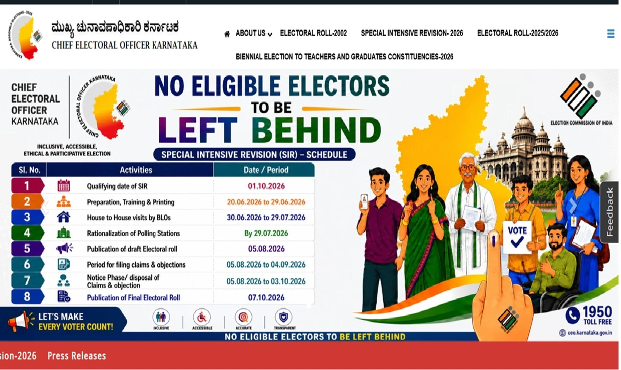 Karnataka Voter List SIR 2026: How to Update, Verify Name and Fill Enumeration Form Online