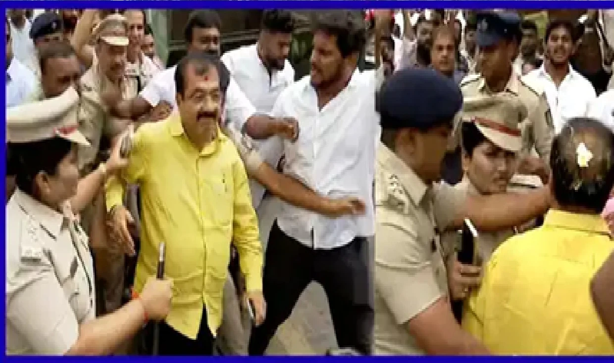 Chaos Erupts in Bengaluru: BJP MLA B.P. Harish Targeted with Eggs During KPCC Office Siege Attempt
