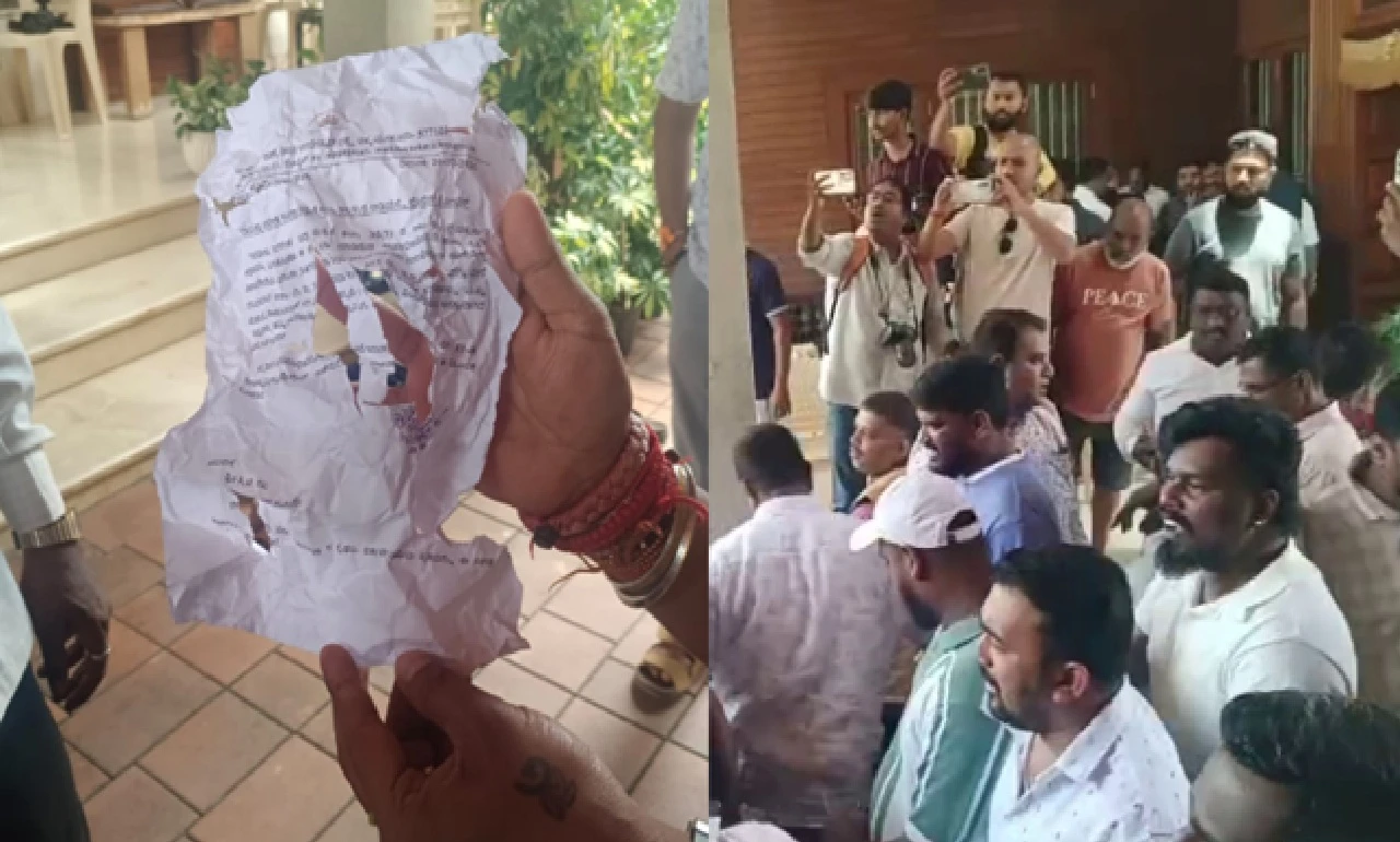 High Drama in Chikkamagaluru: BJP Leader C.T. Ravi Rejects Police Notice Over Controversial 'Mulla' Remark, Supporters Tear Down Order